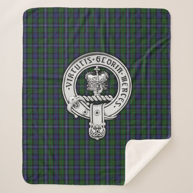 Couverture Sherpa Clan Donnachaidh (Robertson) Crest /Hunting Tartan (Devant)