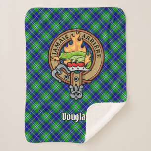 Couverture Sherpa Clan Douglas Crest sur Tartan