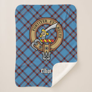 Couverture Sherpa Clan Elliot Crest sur le tarte antique