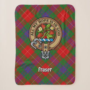 Couverture Sherpa Clan Fraser Crest sur Tartan