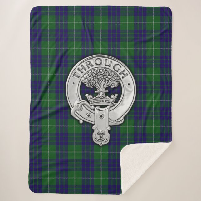 Couverture Sherpa Clan Hamilton Crest & Hunter Tartan (Devant)