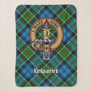 Couverture Sherpa Clan Kirkpatrick Crest sur Tartan