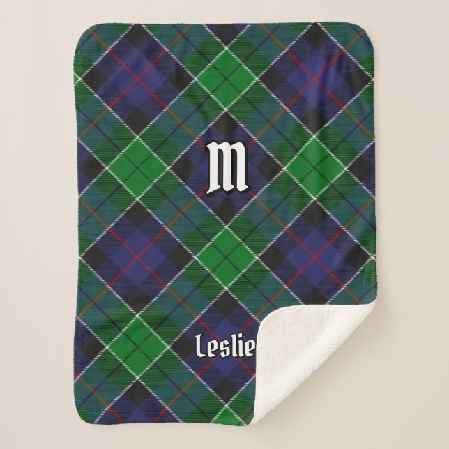 Couverture Sherpa Clan Leslie Chasse Tartan (Devant)