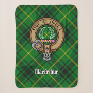 Couverture Sherpa Clan MacArthur Crest sur Tartan