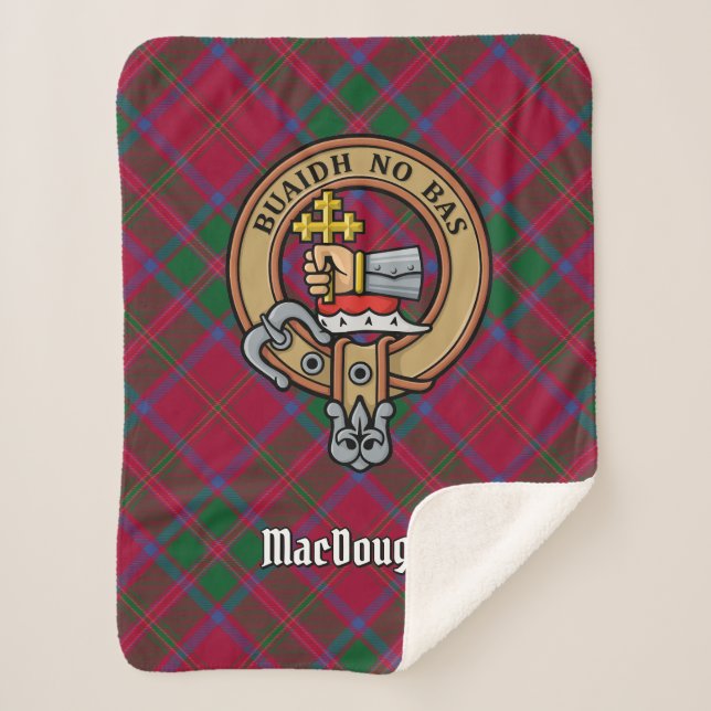 Couverture Sherpa Clan MacDougall Crest sur Tartan (Devant)