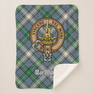 Couverture Sherpa Clan MacDowall Crest sur Tartan