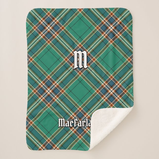Couverture Sherpa Clan MacFarlane Tartan de chasse antique (Devant)