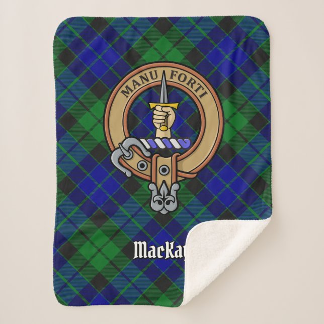 Couverture Sherpa Clan MacKay Crest sur Tartan (Devant)