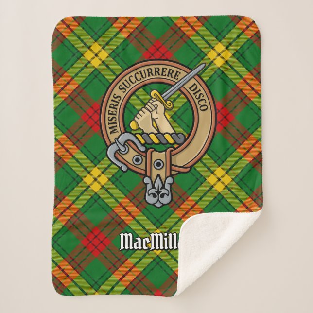 Couverture Sherpa Clan MacMillan Crest sur Tartan (Devant)