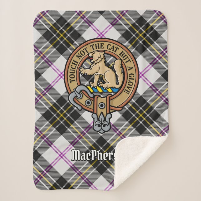 Couverture Sherpa Clan MacPherson Crest sur le tatan de robe (Devant)