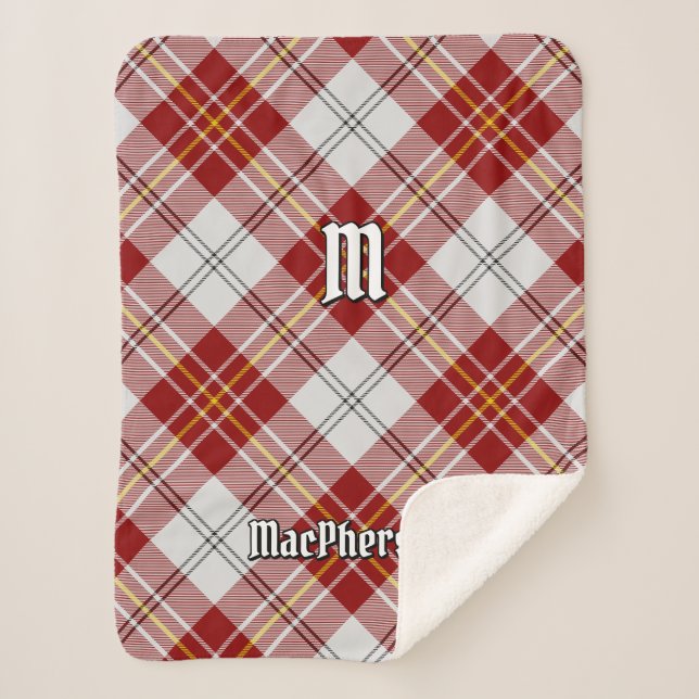 Couverture Sherpa Clan MacPherson robe rouge Tartan Sherpa Blanket (Devant)