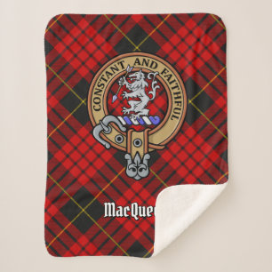 Couverture Sherpa Clan MacQueen Crest sur Tartan