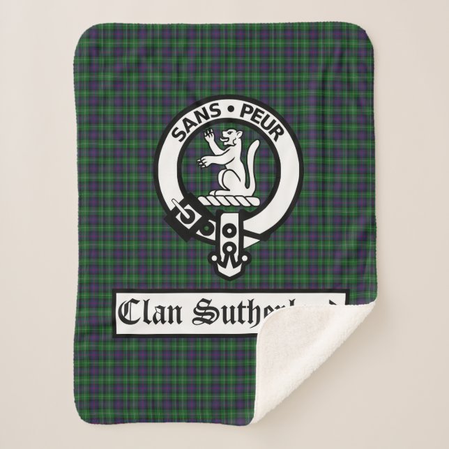Couverture Sherpa Clan Sutherland Crest Badge et Tartan (Devant)