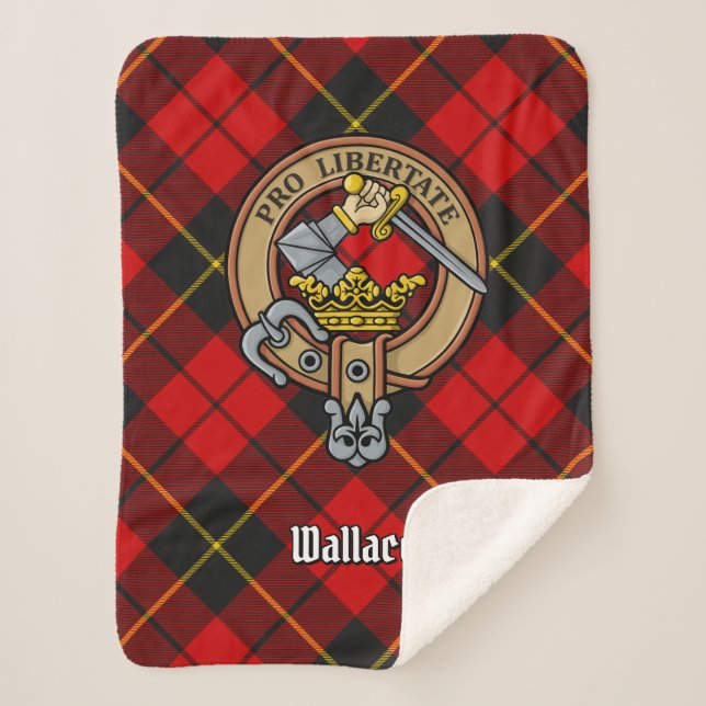 Couverture Sherpa Clan Wallace Crest sur Tartan (Devant)