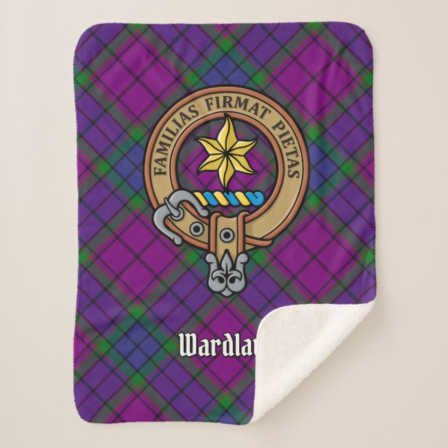 Couverture Sherpa Clan Wardlaw Crest sur Tartan (Devant)