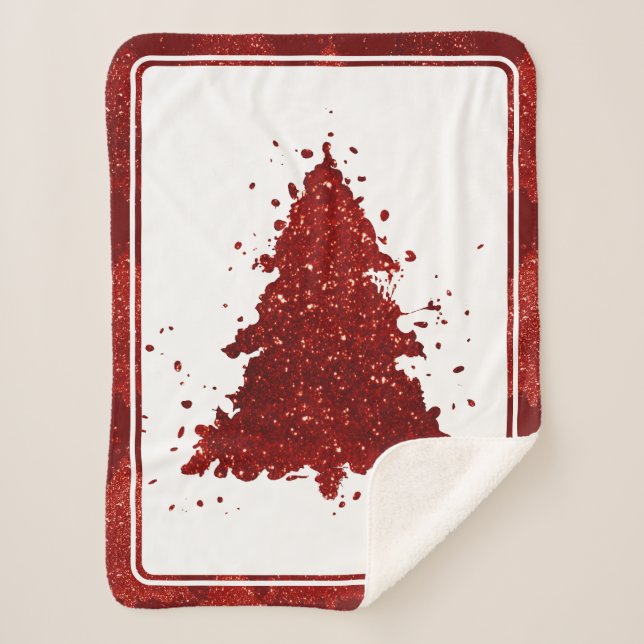 Couverture Sherpa Classic Merry Christmas | Rich Festive Crimson Red (Devant)