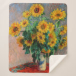 Couverture Sherpa Claude Monet - Bouquet de tournesols<br><div class="desc">Bouquet de tournesols / Bouquet de tournois - Claude Monet,  Huile sur toile,  1881</div>