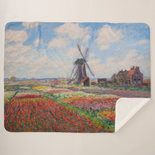 Couverture Sherpa Claude Monet - Champ de Tulipes en Hollande