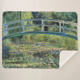 Couverture Sherpa Claude Monet - Etang Lily et Pont Japonais
