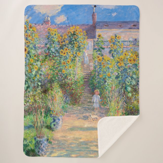 Couverture Sherpa Claude Monet - Le jardin de l'artiste à Vetheuil (Devant)