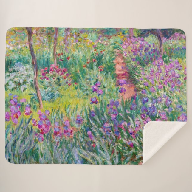 Couverture Sherpa Claude Monet - Le jardin d'Iris à Giverny (Devant (Horizontal))