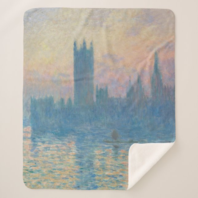 Couverture Sherpa Claude Monet Les maisons du Parlement Coucher de s (Devant)