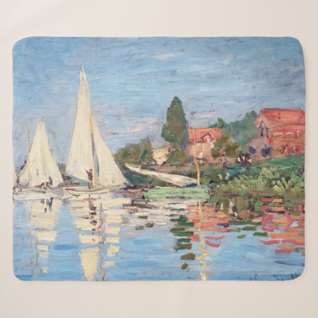 Couverture Sherpa Claude Monet - Régates à Argenteuil (Devant (Horizontal))