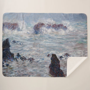 Couverture Sherpa Claude Monet - Tempête au large de la côte Belle-Î