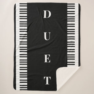 Couverture Sherpa Clavier de piano noir blanc musique duet musique