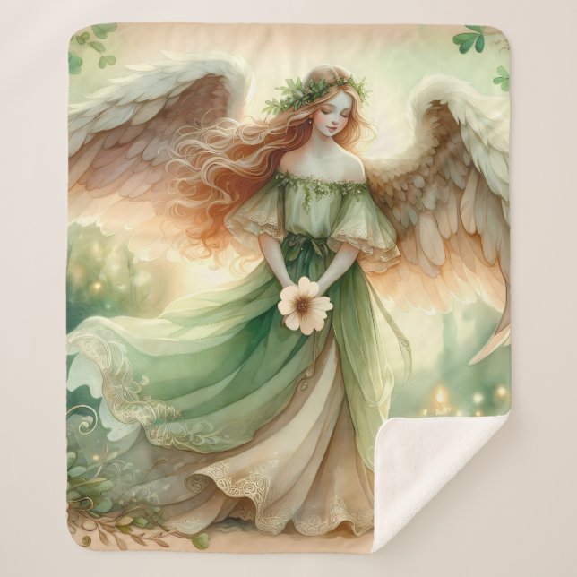 Couverture Sherpa Clover Serenity Angel (Devant)