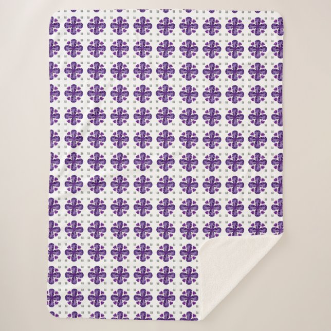 Couverture Sherpa Clover violet (Devant)