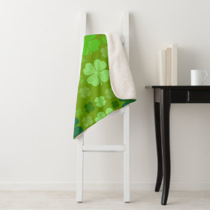 Couverture Sherpa Clovers verts, Lucky Clovers, Saint Patrick's Day