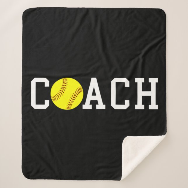 Couverture Sherpa Coach Fast-pitch Softball Gift Idea print (Devant)