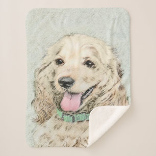 Couverture Sherpa Cocker Spaniel Buff Peinture - Art Chien original