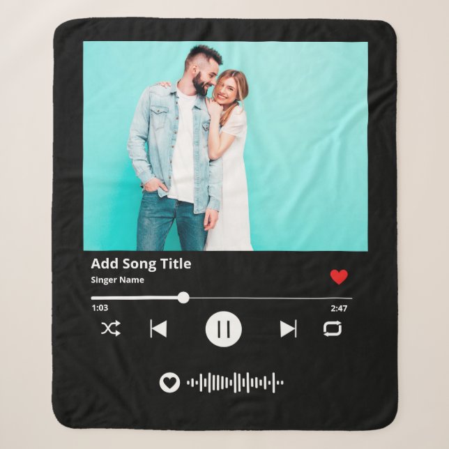 Couverture Sherpa Code de chanson personnalisé scannable Musique Cou (Devant)