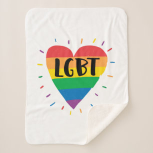 Couverture Sherpa Coeur arc-en-ciel LGBT