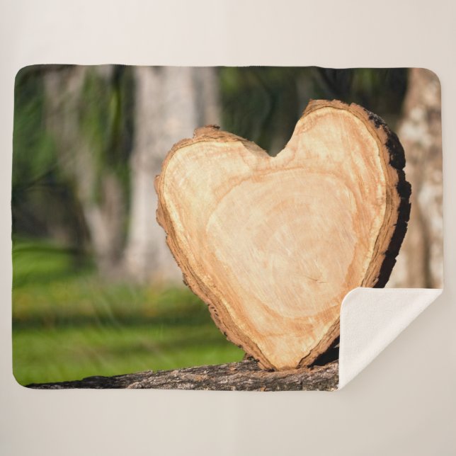 Couverture Sherpa coeur en bois (Devant (Horizontal))