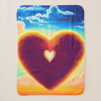 Couverture Sherpa Coeur pourpre et or dans le Sky Sherpa Blanket