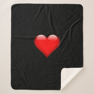 Couverture Sherpa Cœur Rouge Mariage Amour Tendance