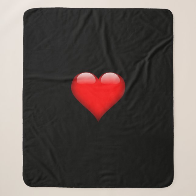 Couverture Sherpa Cœur Rouge Mariage Amour Tendance (Devant)