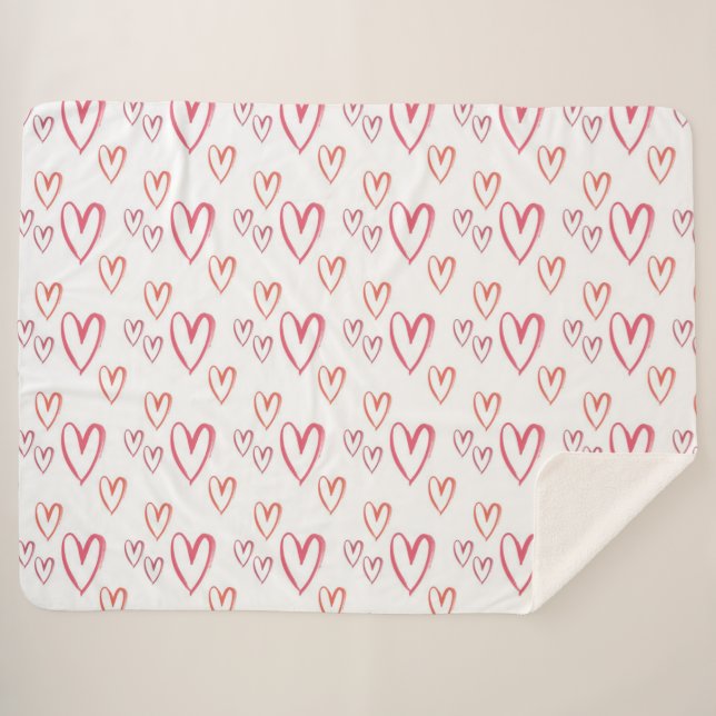Couverture Sherpa Coeurs (Devant (Horizontal))