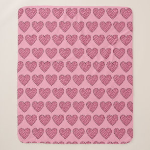 Couverture Sherpa Cœurs à motif de guépard rose