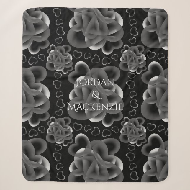 Couverture Sherpa Coeurs beaucoup Motif (Devant)