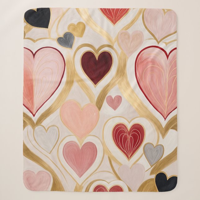 Couverture Sherpa Coeurs d'amour (Devant)