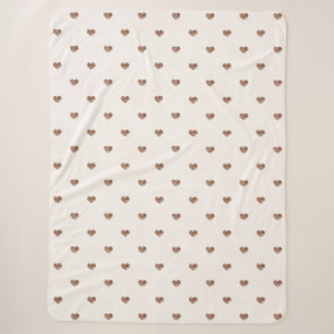 Couverture Sherpa Cœurs d'amour scintillants au sucre brun pour la S
