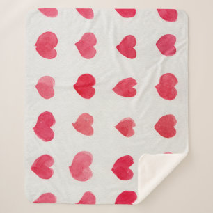 Couverture Sherpa Coeurs d'aquarelle incomparable : design motif rom