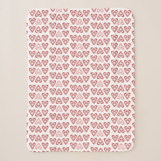 Couverture Sherpa Cœurs de la Saint-Valentin Mignons – Conception d' (Devant)