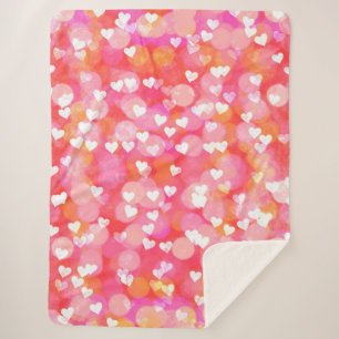 Couverture Sherpa Coeurs et Bokeh