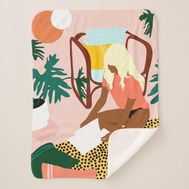 Couverture Sherpa Coin de lecture chic (Devant)