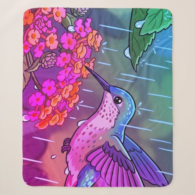 Couverture Sherpa Colibri buvant le nectar des fleurs de lantana i (Devant)